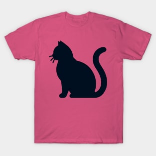 Contemplative Feline Silhouette T-Shirt